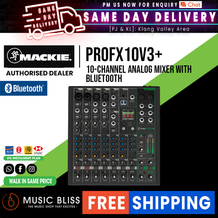 Mackie PROFX10V3+ 10-channel Professional Analog Mixer With USB - Music Bliss Malaysia