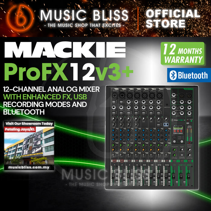Mackie PROFX12V3+ 12-channel Analog Mixer with Enhanced FX, USB Recording Modes And Bluetooth