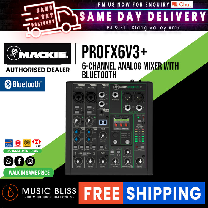 Mackie PROFX6V3+ 6-channel Professional Analog Mixer With USB - Music Bliss Malaysia