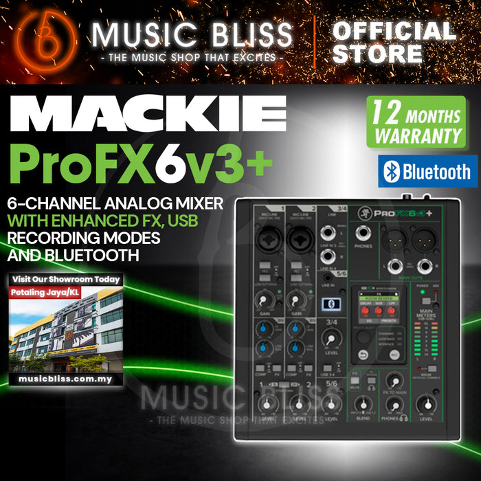 Mackie PROFX6V3+ 6-channel Analog Mixer with Enhanced FX, USB Recording Modes And Bluetooth