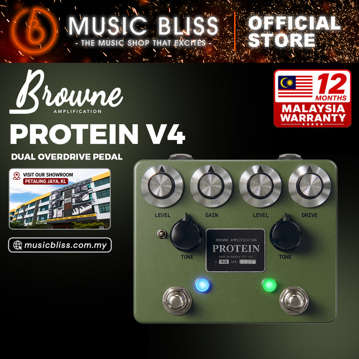 Browne Protein Dual Overdrive Pedal V4 - Olive Green