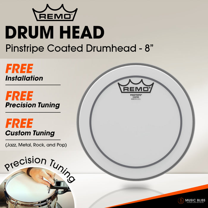 Remo Pinstripe Coated Drumhead - 8" [Free In-Store Installation]