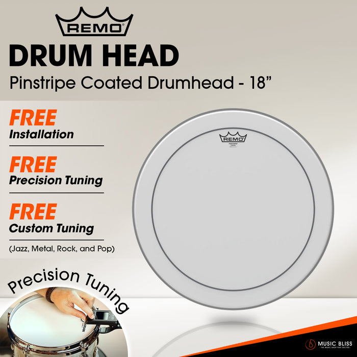 Remo Pinstripe Coated Drumhead - 18" [Free In-Store Installation]