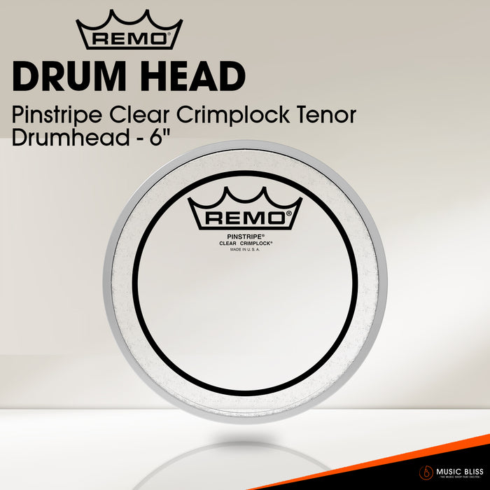 Remo Pinstripe Clear Crimplock Tenor Drumhead - 6"
