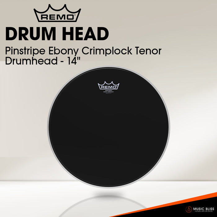Remo Pinstripe Ebony Crimplock Tenor Drumhead - 14"