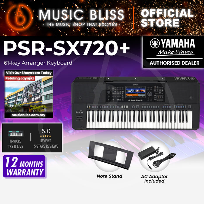 Yamaha PSR-SX720+ 61-key Arranger Workstation (PSRSX720 / PSR SX720)