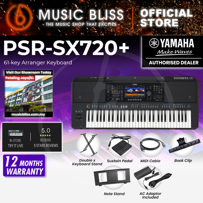Yamaha PSR-SX720+ 61-key Arranger Workstation (PSRSX720 / PSR SX720)