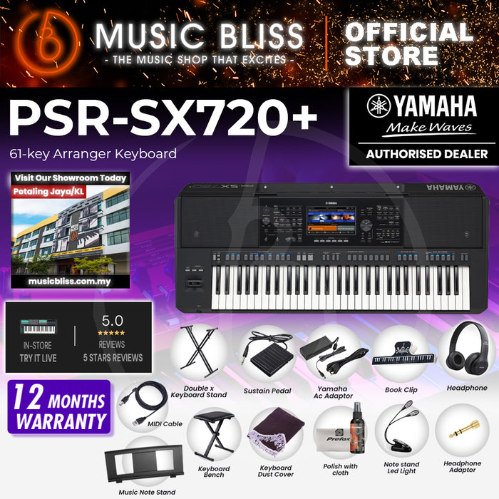 Yamaha PSR-SX720+ 61-key Arranger Workstation (PSRSX720 / PSR SX720)