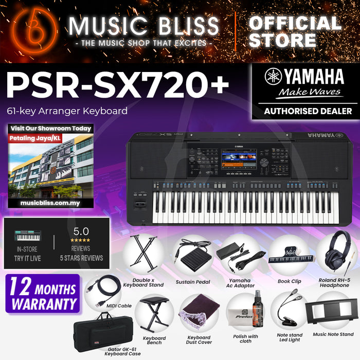 Yamaha PSR-SX720+ 61-key Arranger Workstation (PSRSX720 / PSR SX720)