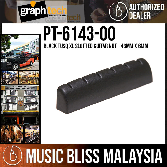 Graph Tech PT-6143-00 Black TUSQ XL Slotted Guitar Nut - 43mm x 6mm - Music Bliss Malaysia
