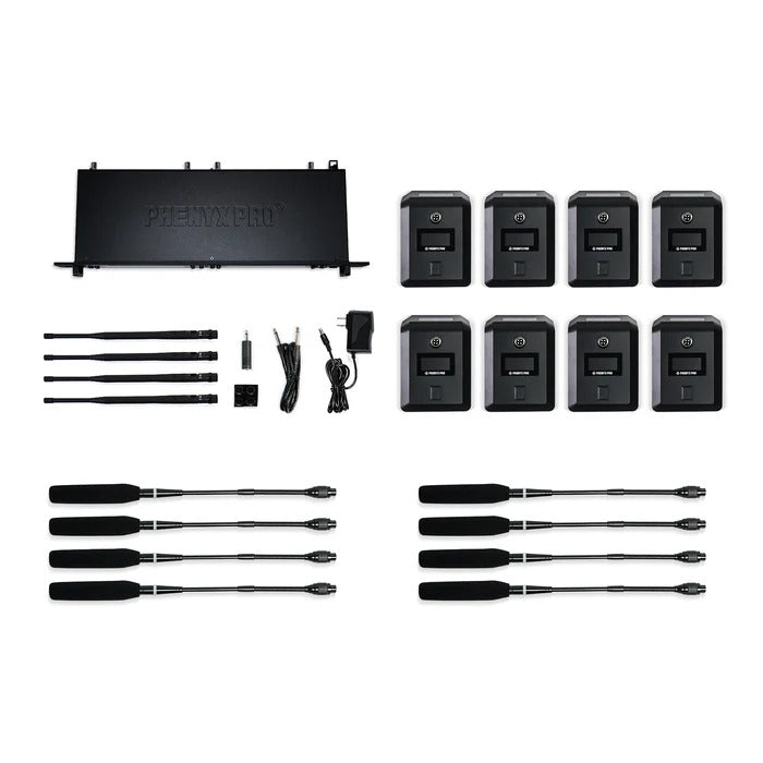 Phenyx Pro PTC-8 Wireless Conference Microphone System w/ 8 Gooseneck Mics (PTC8)