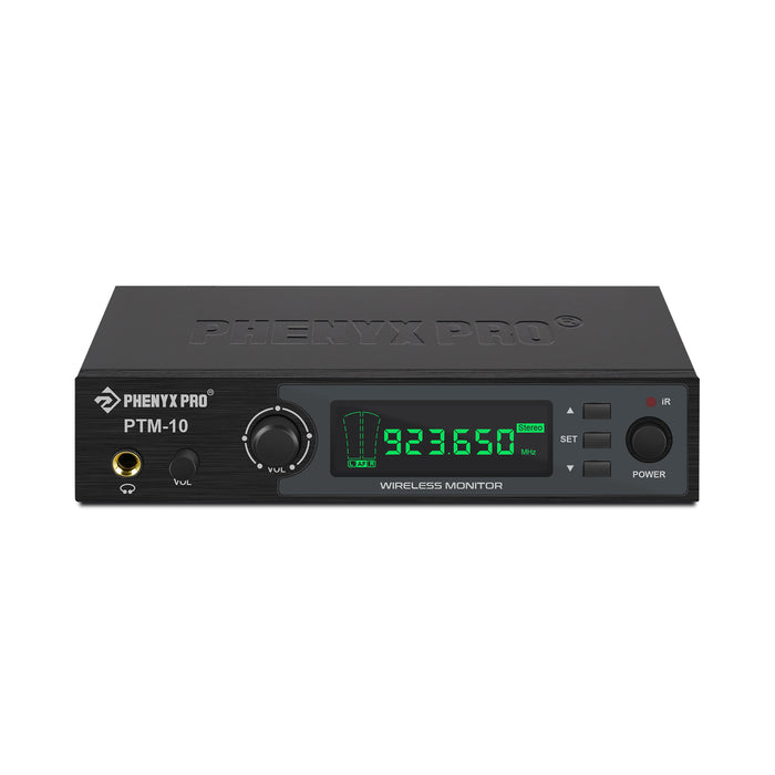 Phenyx Pro Best Budget Wireless PTM-10-1B Stereo Wireless in Ear Monitor System Bodypack Receiver, Performance with 89 Adjustable Frequencies, 500MHz