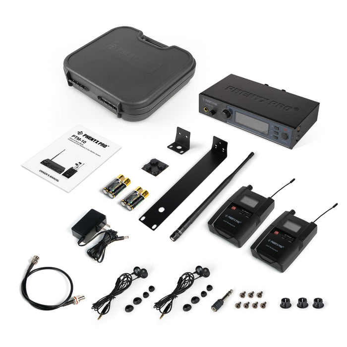 Phenyx Pro PTM-10-2B 500MHz UHF Stereo Wireless In-Ear Monitor System