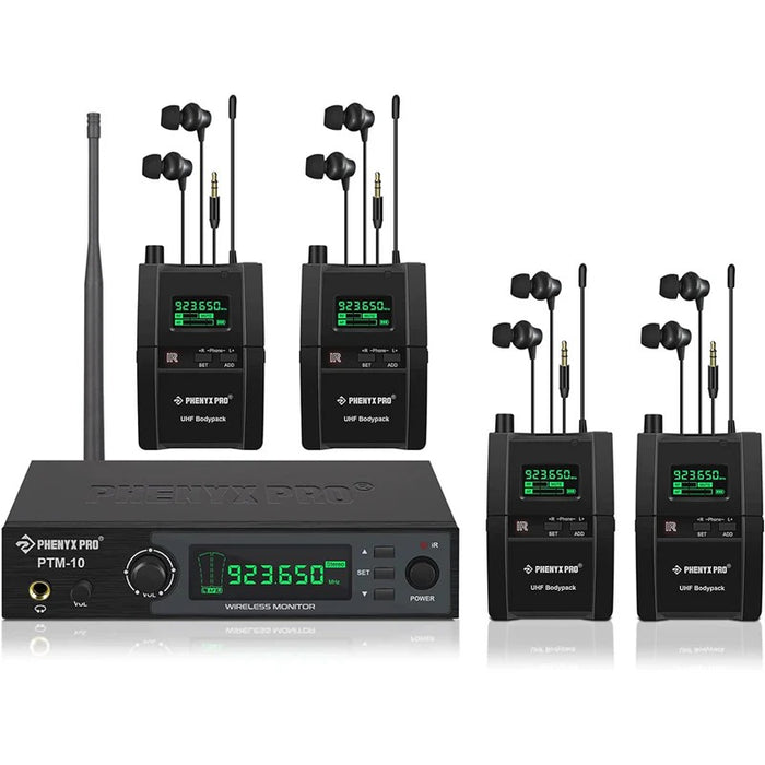 Phenyx Pro PTM-10-4B 500MHz UHF Stereo Wireless In-Ear Monitor System
