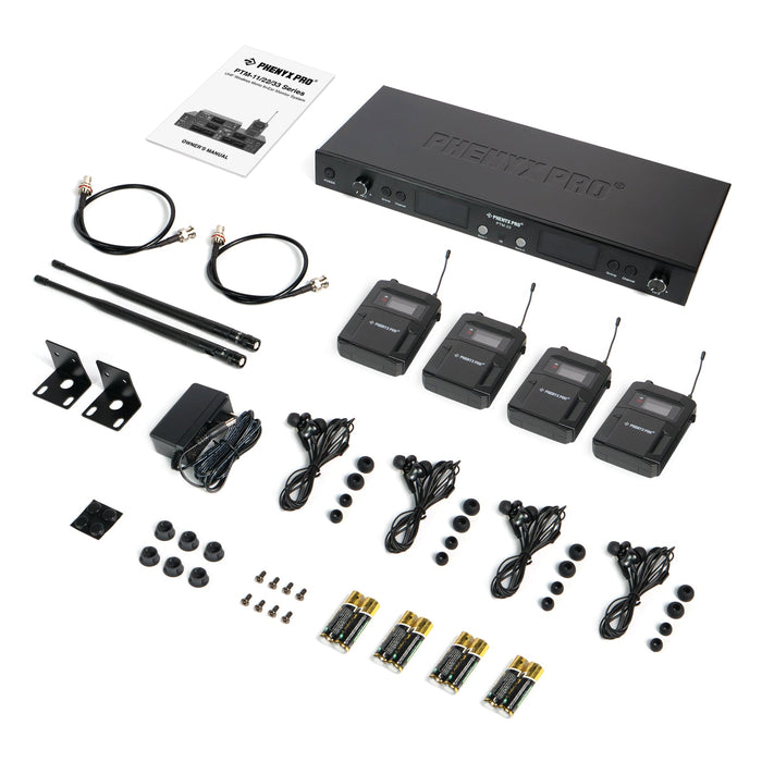 Phenyx Pro PTM-22-4B UHF Mono Wireless In-Ear Monitor System with 2 Loop Outputs