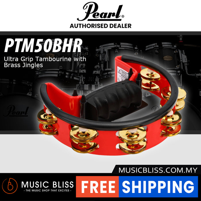 Pearl PTM50BHR Ultra Grip Tambourine with Brass Jingles