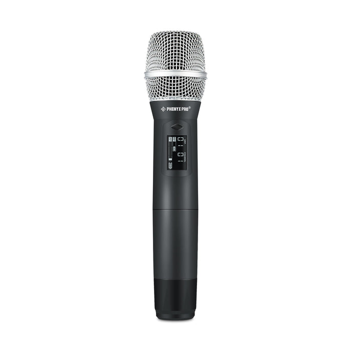Phenyx Pro PTU-2U-2H Wireless Microphone System, True Diversity Dual Cordless Microphone Set, Professional UHF Handheld Wireless Microphones w/Auto Scan, 2x1000 Channels, 328ft for Stage & Studio