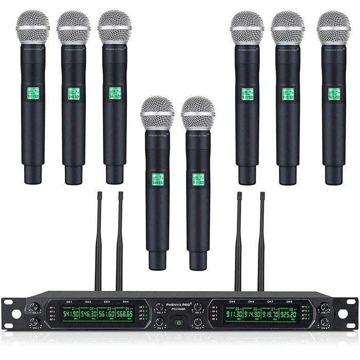 Phenyx Pro PTU-4000-8H UHF Fixed Frequency Eight-channel Wireless Microphone System