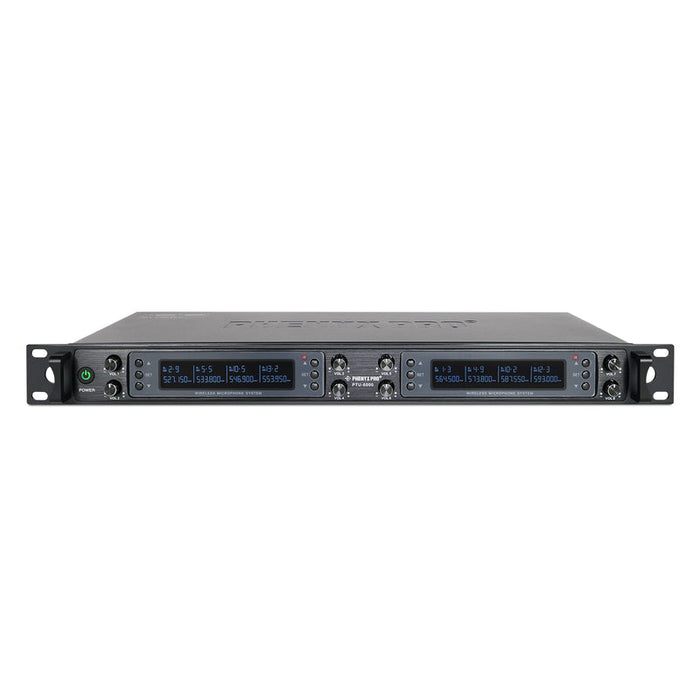Phenyx Pro Best Budget Wireless PTU-6000-8H 8-channel UHF Wireless Microphone System, 8x Hanheld Dynamic Microphones, 328ft Range, Ideal for Singing,Church, Karaoke
