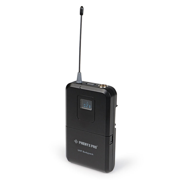 Phenyx Pro Best Budget Wireless PTU-7000-4B 4-channel UHF Wireless Microphone System, with with 4x Bodypacks, 4x Headset Mic, 4x Lapel Mics, 328ft Range, Ideal for Singing, DJ, Church