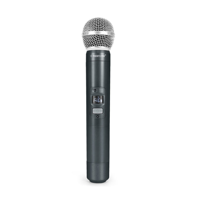 Phenyx Pro Best Budget Wireless PTU-71-1H1B Dual Wireless Microphone System, with 1x Handheld Microphone, 1x Bodypack 1x Headset Mic, 1x Lapel Mics, 328ft Range, Ideal for Singing, Karaoke, Church