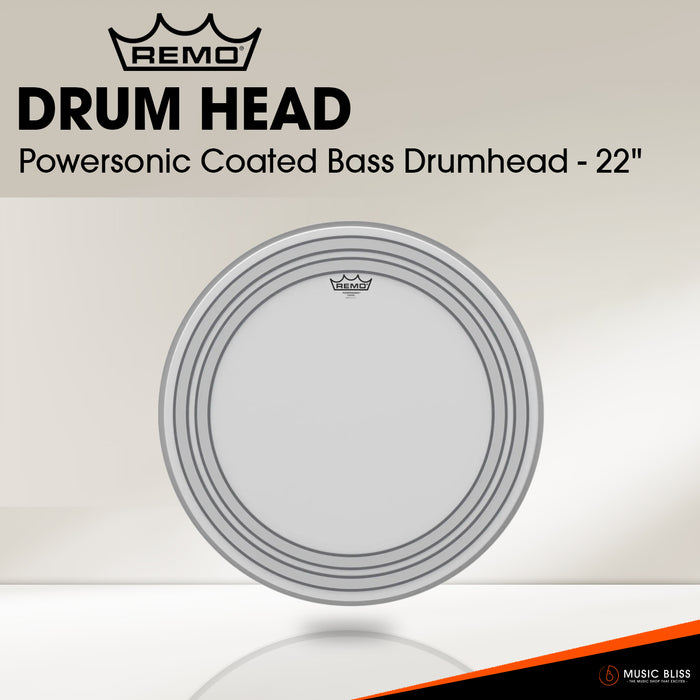 Remo Powersonic Coated Bass Drumhead - 22"