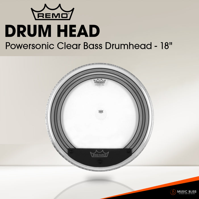 Remo Powersonic Clear Bass Drumhead - 18"