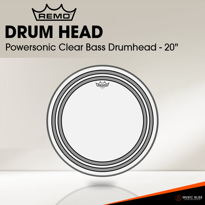 Remo Powersonic Clear Bass Drumhead - 20"