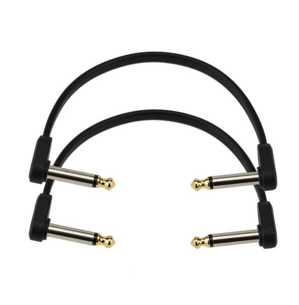 D’Addario PW-FPRR-204 Right Angle to Right Angle Flat Patch Cable, 4-Inch, Twin-Pack