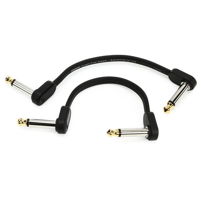 D'Addario PW-FPRR-202 TS Right Angle to Right Angle Flat Patch Cable - 2-inch (1-pair)