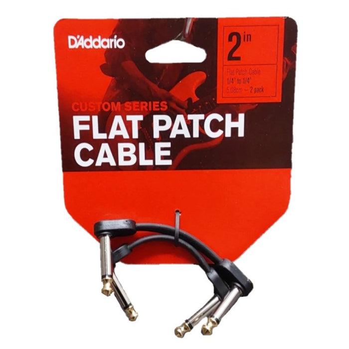 D'Addario PW-FPRR-202 TS Right Angle to Right Angle Flat Patch Cable - 2-inch (1-pair)
