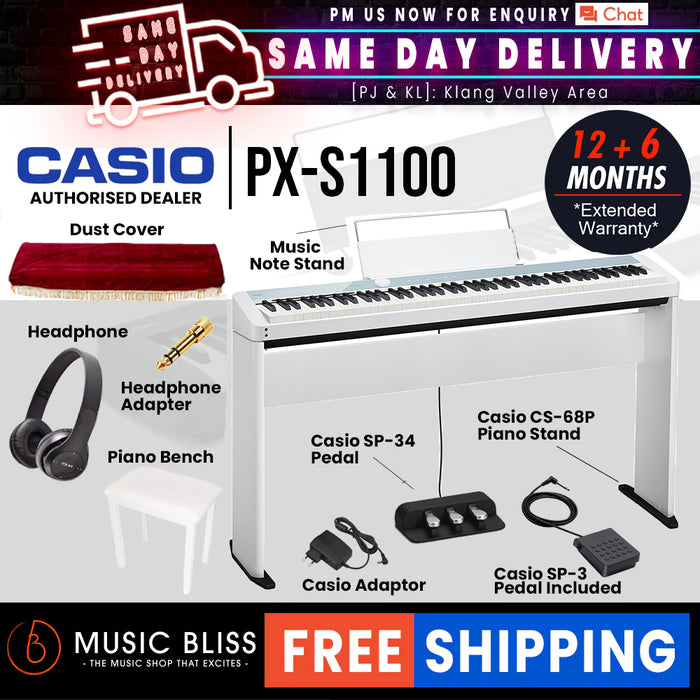 Casio PX-S1100 88-key Digital Piano Home Package - Calm Blue