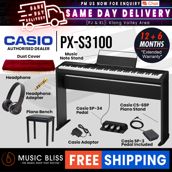 Casio PX-S3100 88-key Digital Piano Home Package - Music Bliss Malaysia