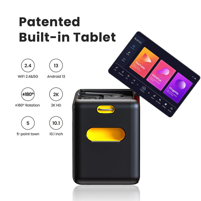 Ikarao Break X2 Premium Portable Wireless Audio Machine with 106dB Sound Pressure, Dual 4-inch Woofers, and 10.1” HD Screen - USB C