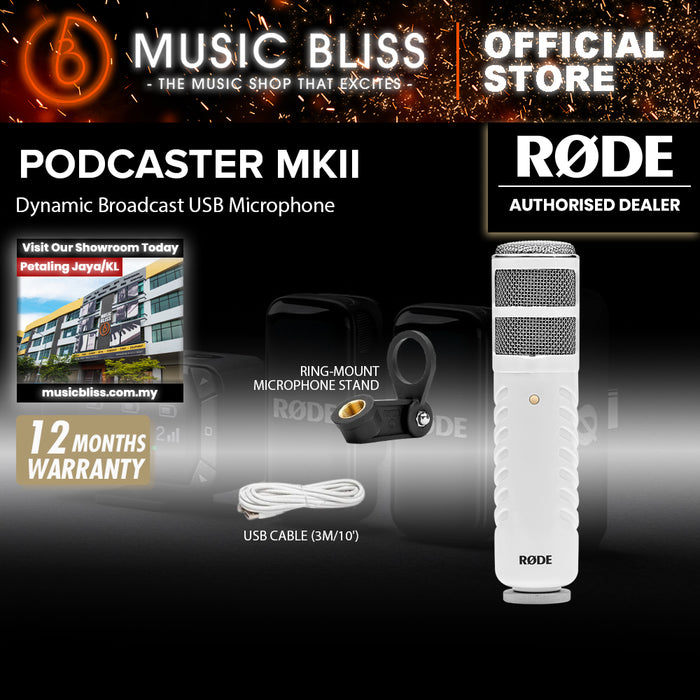 Rode Podcaster MKII Large-diaphragm Dynamic USB Microphone 10 Years Warranty [Made in Australia]