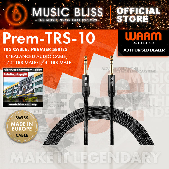 Warm Audio Premier Gold TRS to TRS Cable - 10-foot