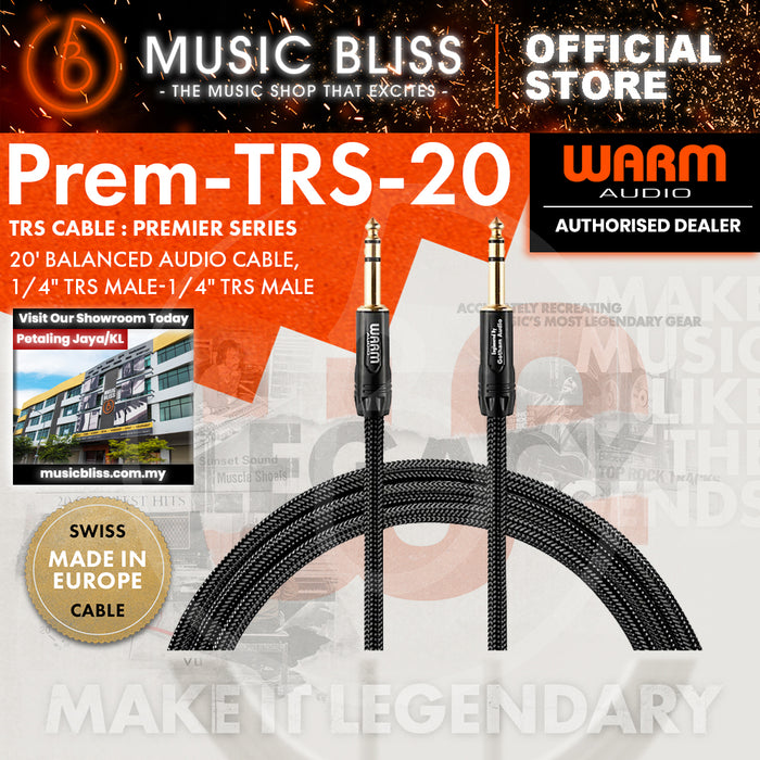 Warm Audio Premier Gold TRS to TRS Cable - 20-foot