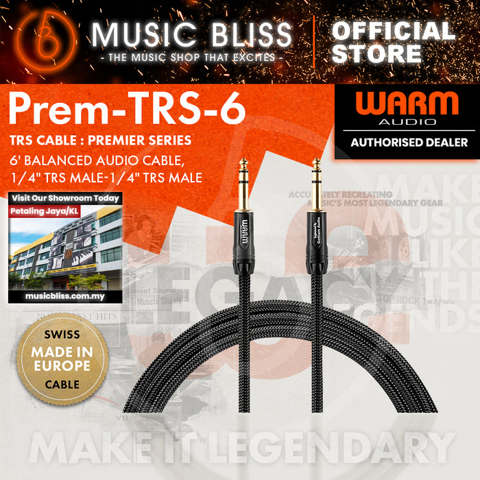 Warm Audio Premier Gold TRS to TRS Cable - 6-foot