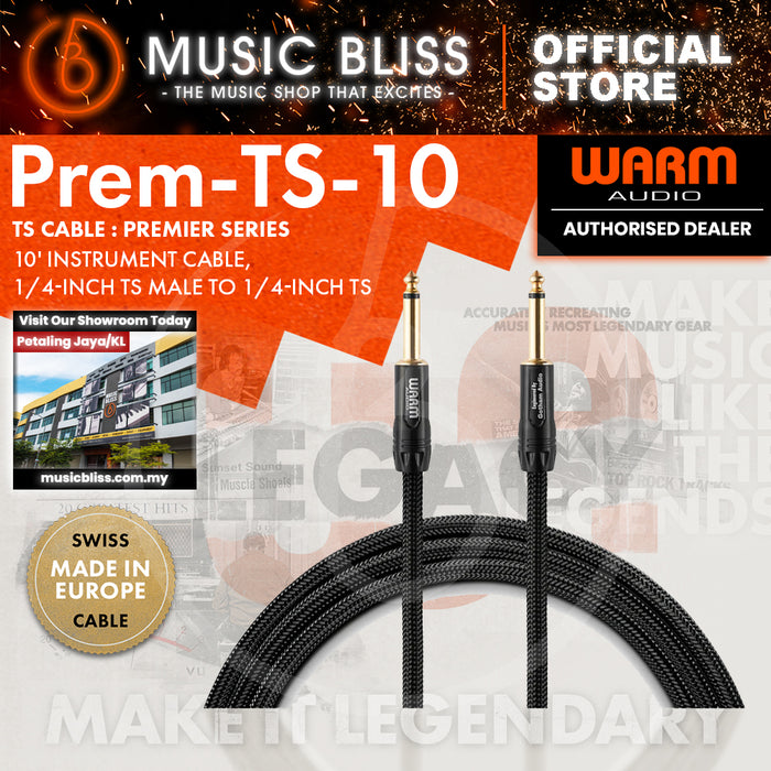 Warm Audio Premier Gold Straight to Straight Instrument Cable - 10-foot