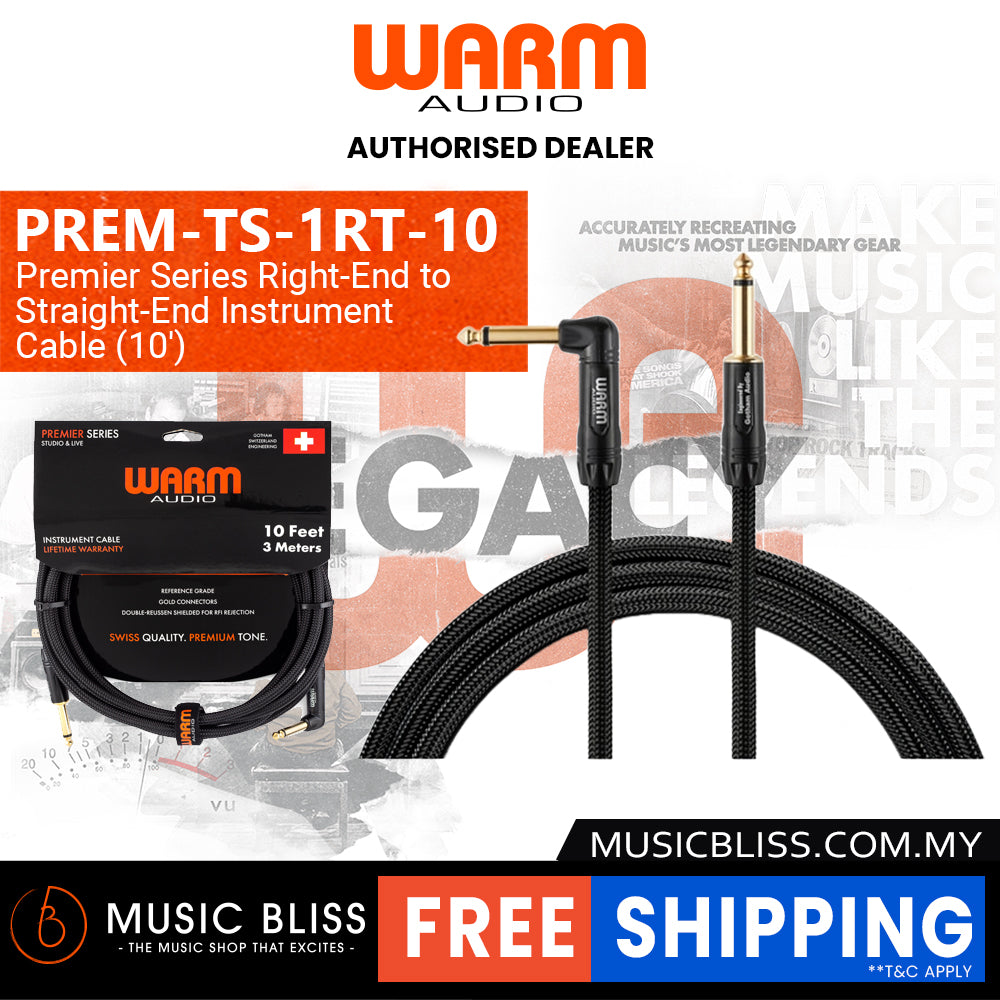 Warm Audio Prem-TS-1RT-10' Premier Gold Straight to Right Angle ...