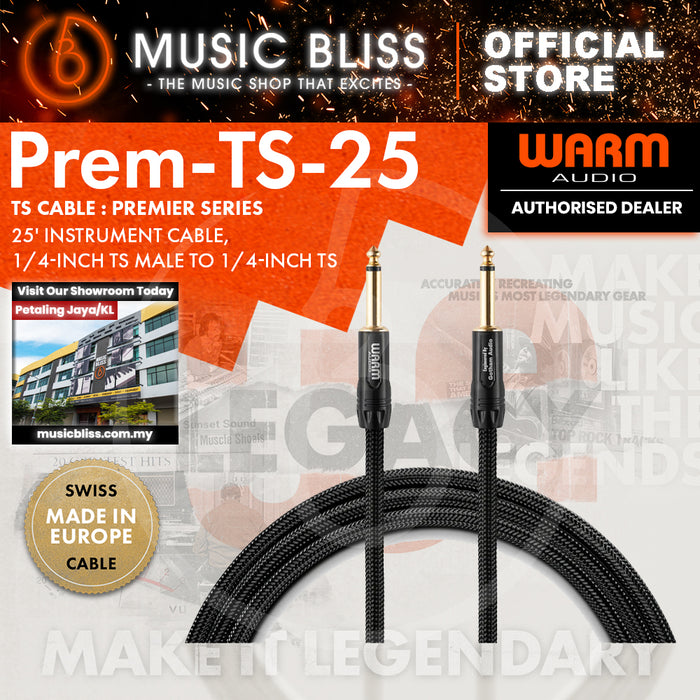 Warm Audio Premier Gold Straight to Straight Instrument Cable - 25-foot
