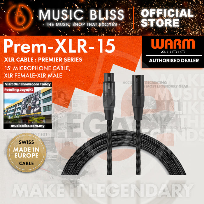 Warm Audio Premier Gold XLR Female to XLR Male Microphone Cable - 15-foot