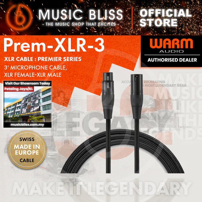 Warm Audio Premier Gold XLR Female to XLR Male Microphone Cable - 3-foot