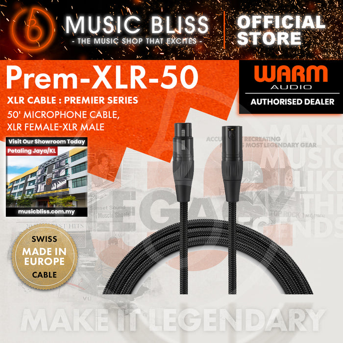 Warm Audio Premier Gold XLR Female to XLR Male Microphone Cable - 50-foot