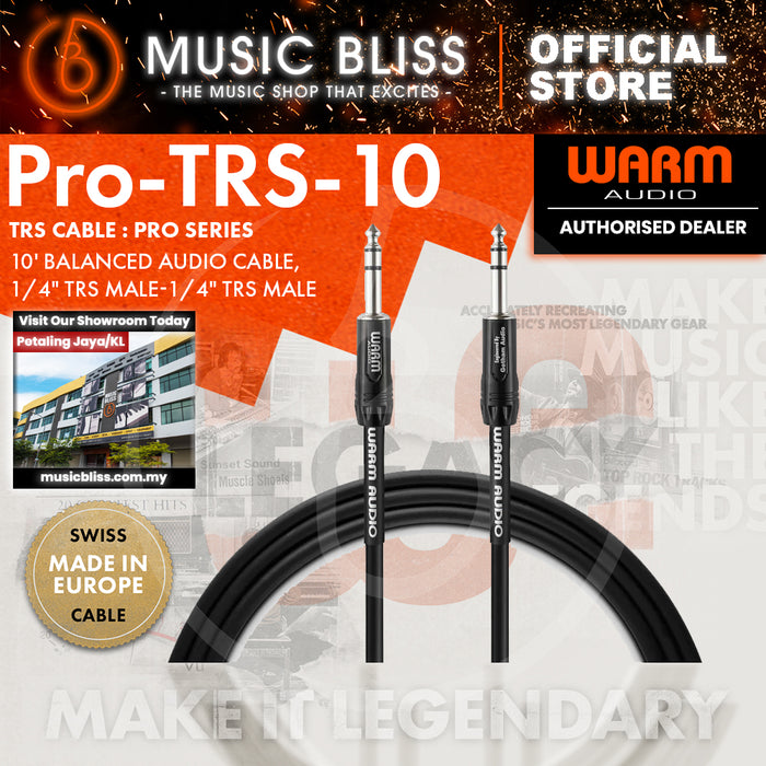Warm Audio Pro Silver TRS to TRS Cable - 10-foot