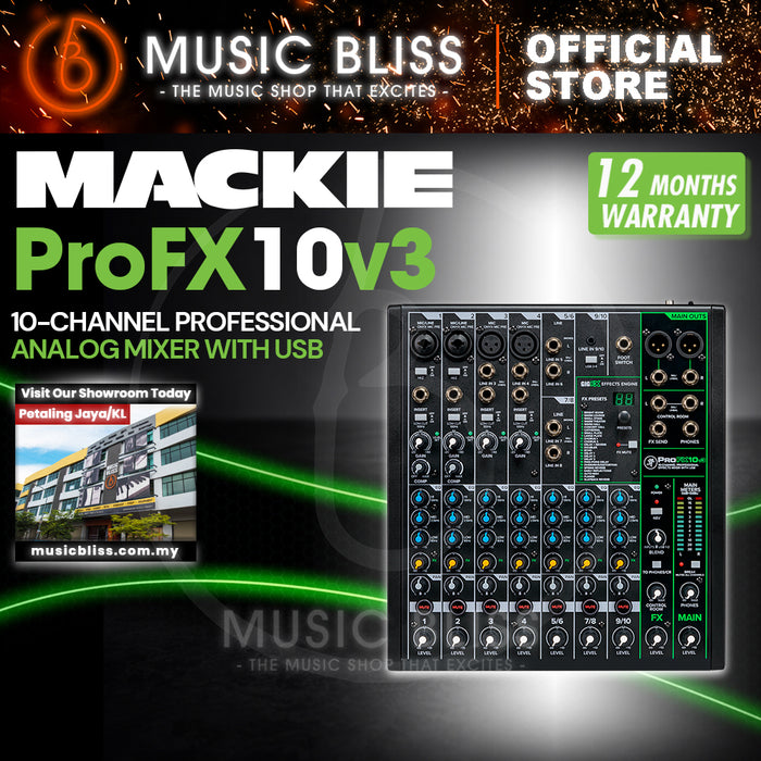 Mackie ProFX10v3 10-channel Mixer with USB and Effects
