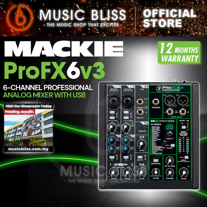 Mackie ProFX6v3 6-channel Mixer with USB and Effects