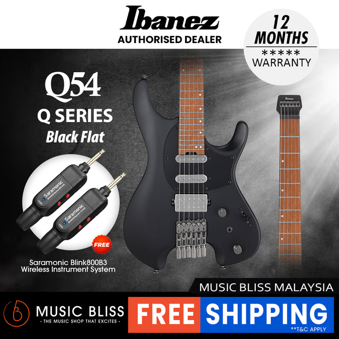 Ibanez Q54 Q Series Headless Electric Guitar - Black Flat