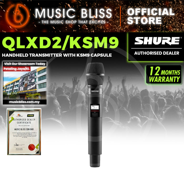 Shure QLXD2/KSM9 Wireless Handheld Microphone Transmitter with KSM9 Capsule