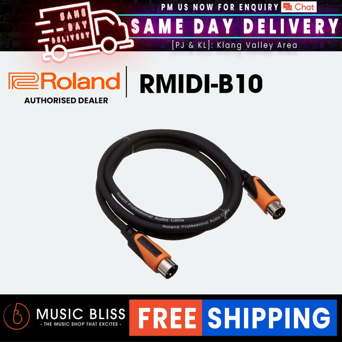 Roland RMIDI-B10 Black Series MIDI Cable - 10 foot - Music Bliss Malaysia